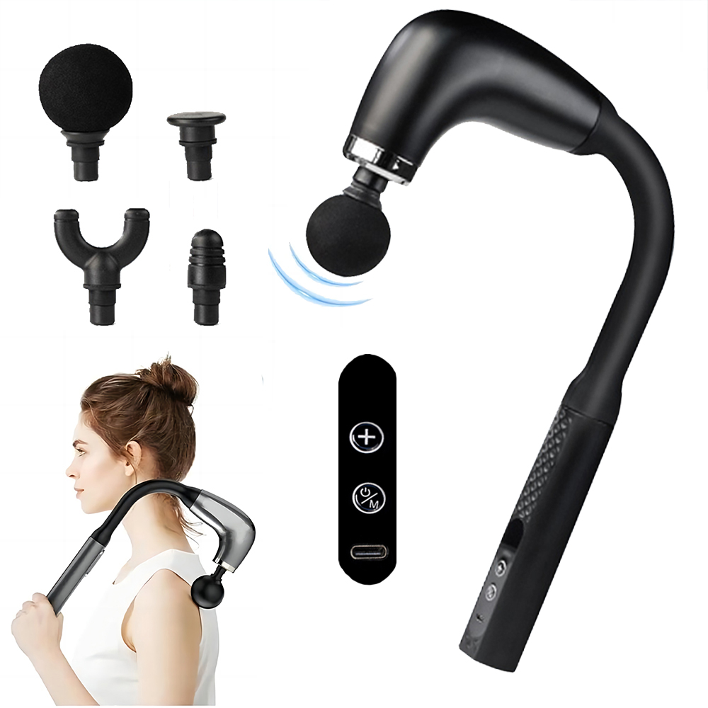 Massage Gun - แบบพกพา Fascial นวดปืนไฟฟ้า Percussion ปืนพกนวดผ่อนคลายร่างกายพร้อม LED